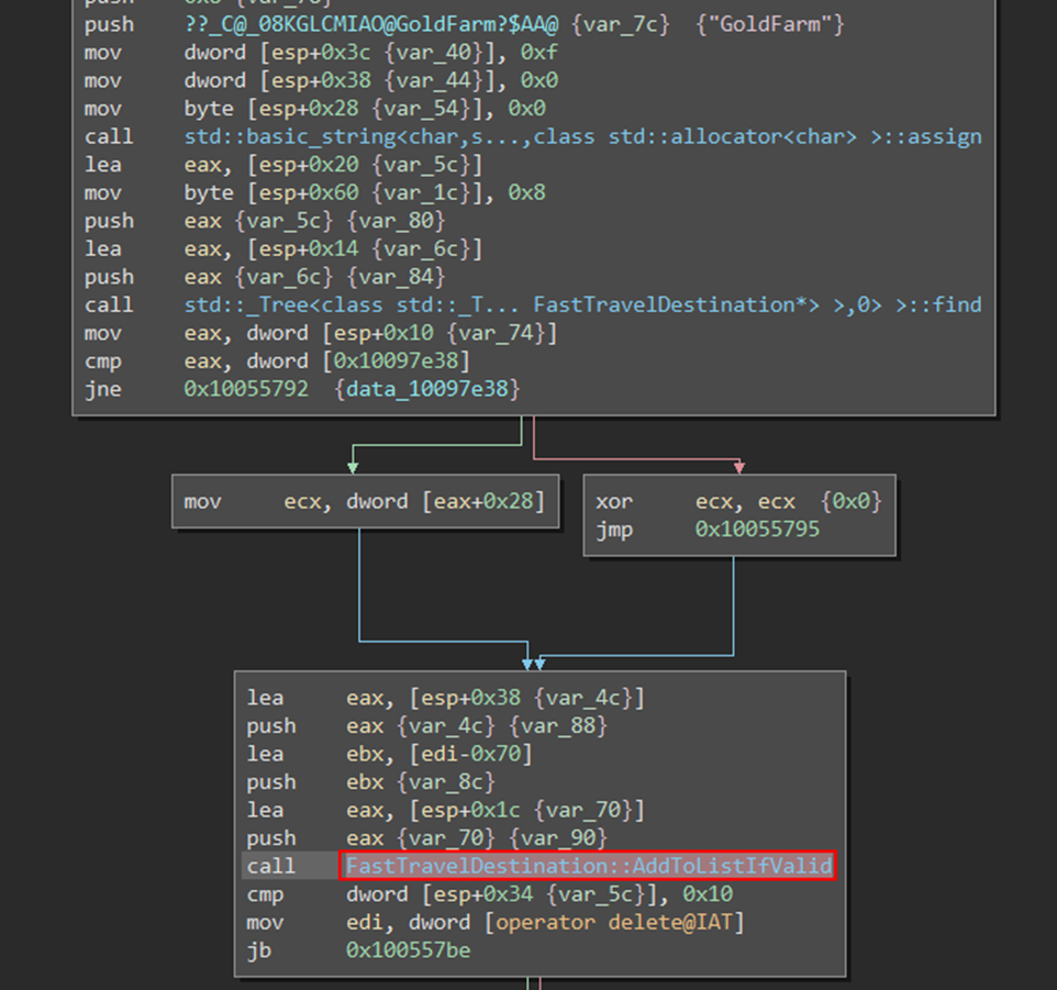 Fast travel destination validation